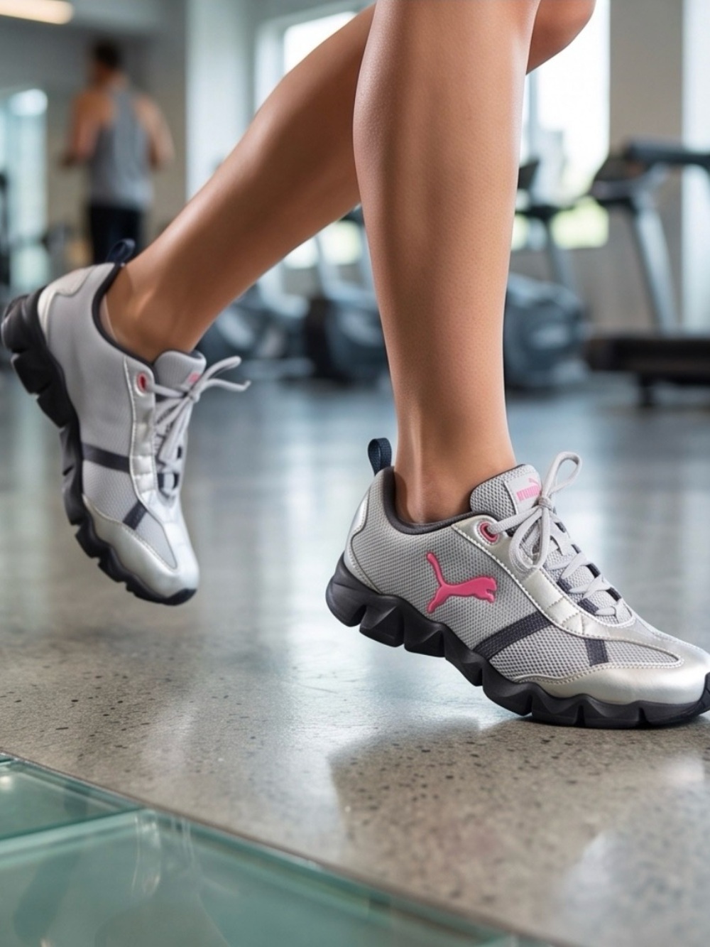 Puma Women’s Metallic Silver & Grey Sneakers